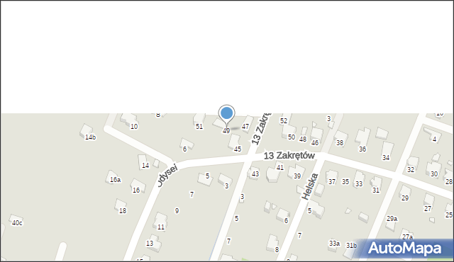 Bielsko-Biała, 13 Zakrętów, 49, mapa Bielsko-Białej