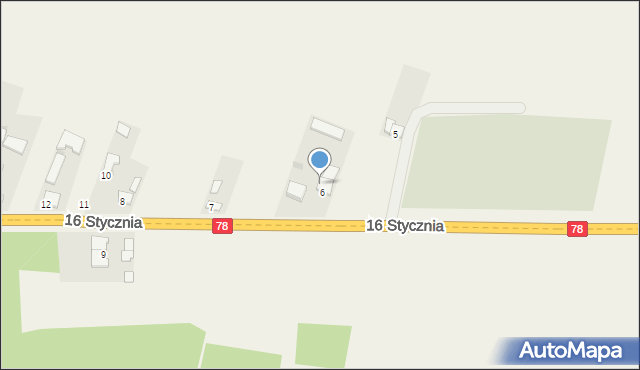 Chlewice, 16 Stycznia, 6a, mapa Chlewice