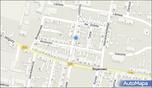 Bojanowo, 17 Stycznia, 4, mapa Bojanowo