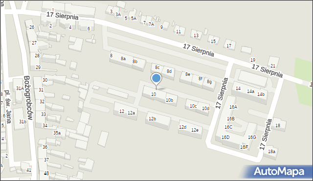 Chorzów, 17 Sierpnia, 10a, mapa Chorzów