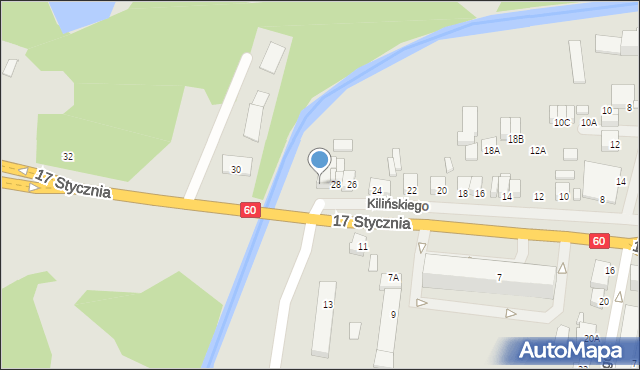 Ciechanów, 17 Stycznia, 28A, mapa Ciechanów