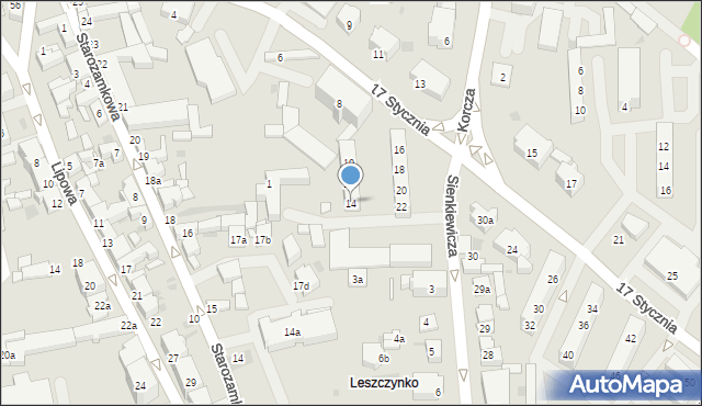 Leszno, 17 Stycznia, 14, mapa Leszno