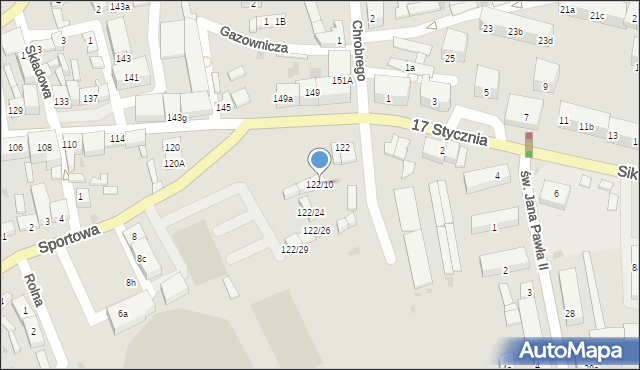 Międzychód, 17 Stycznia, 122/10, mapa Międzychód