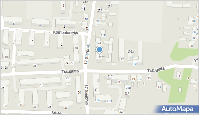 Pułtusk, 17 Sierpnia, 35, mapa Pułtusk