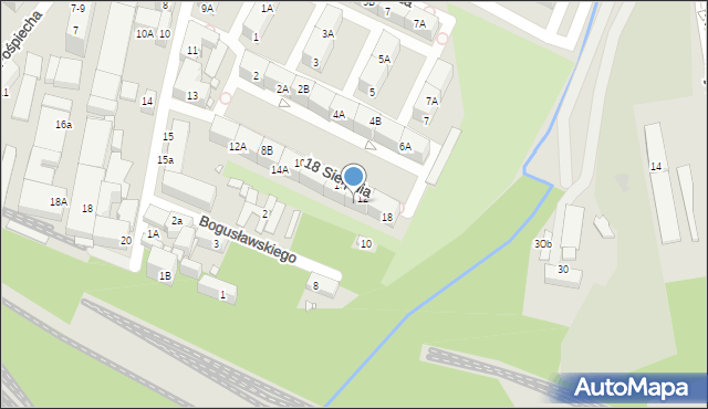 Katowice, 18 Sierpnia, 18A, mapa Katowic