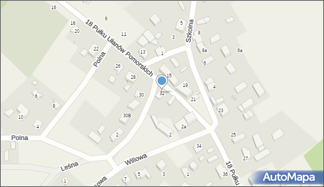 Nowa Cerkiew, 18 Pułku Ułanów Pomorskich, 32, mapa Nowa Cerkiew