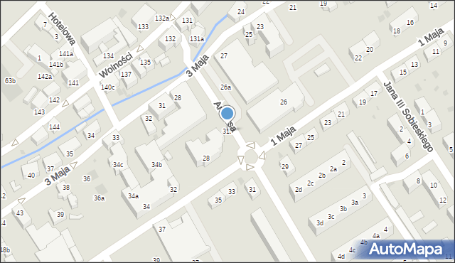 Bielawa, 1 Maja, 31a, mapa Bielawa