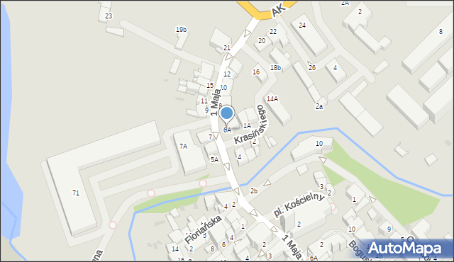 Biskupiec, 1 Maja, 6A, mapa Biskupiec