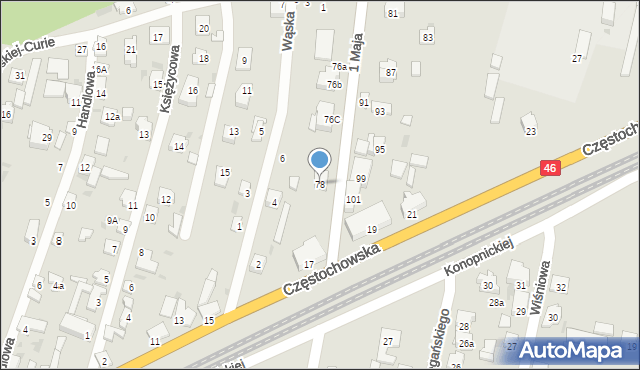 Blachownia, 1 Maja, 78, mapa Blachownia