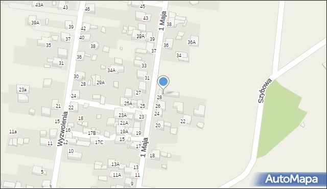 Bobrowniki, 1 Maja, 28A, mapa Bobrowniki