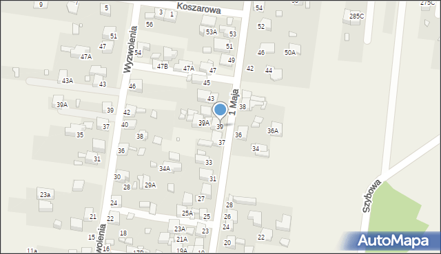 Bobrowniki, 1 Maja, 39, mapa Bobrowniki