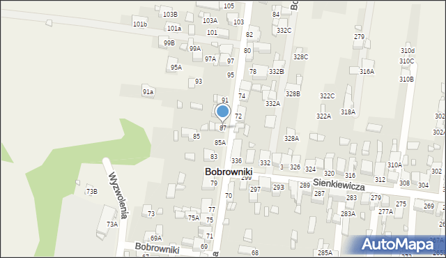 Bobrowniki, 1 Maja, 87, mapa Bobrowniki