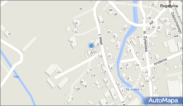 Bogatynia, 1 Maja, 23, mapa Bogatynia