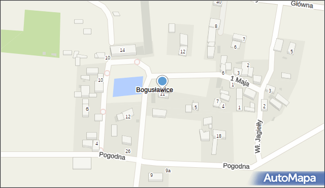 Bogusławice, 1 Maja, 11, mapa Bogusławice