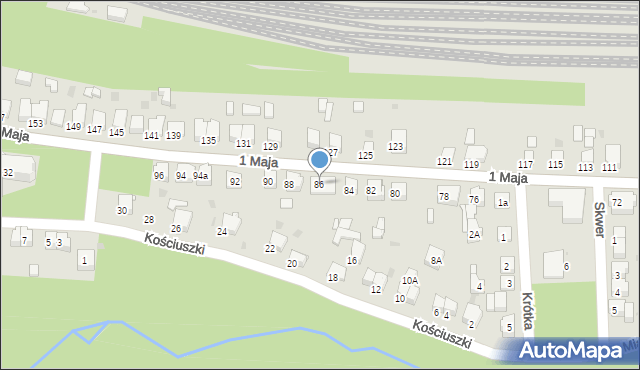 Bukowno, 1 Maja, 86, mapa Bukowno