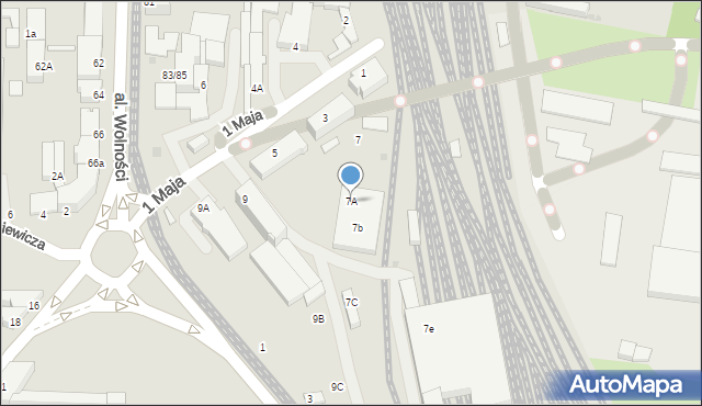 Częstochowa, 1 Maja, 7A, mapa Częstochowy