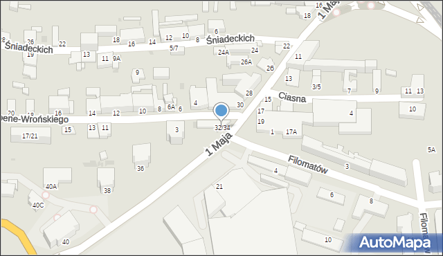 Częstochowa, 1 Maja, 34/36, mapa Częstochowy