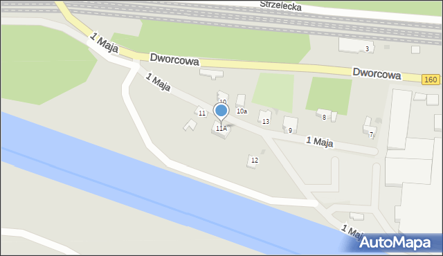 Drezdenko, 1 Maja, 11A, mapa Drezdenko