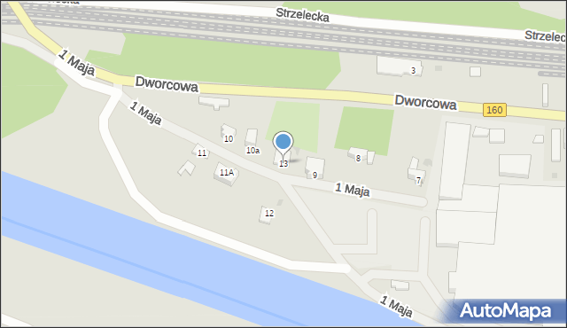 Drezdenko, 1 Maja, 13, mapa Drezdenko