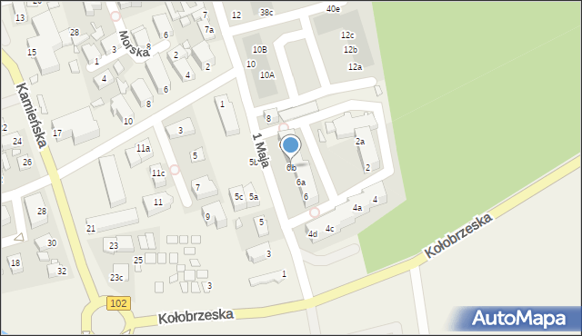 Dziwnówek, 1 Maja, 6b, mapa Dziwnówek