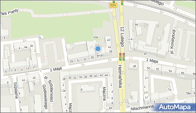 Elbląg, 1 Maja, 37, mapa Elbląga