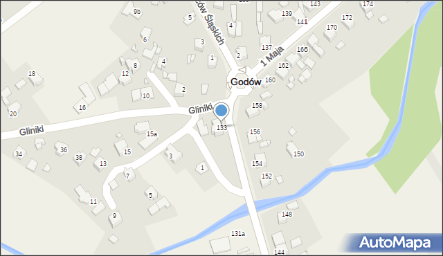 Godów, 1 Maja, 133, mapa Godów