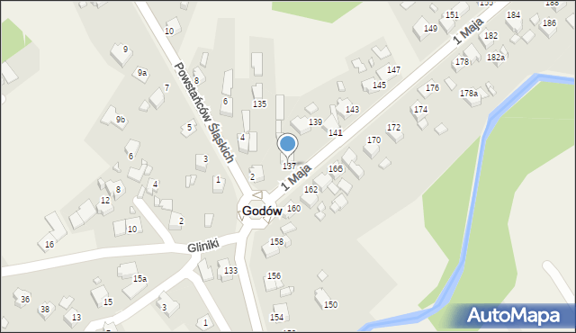 Godów, 1 Maja, 137, mapa Godów