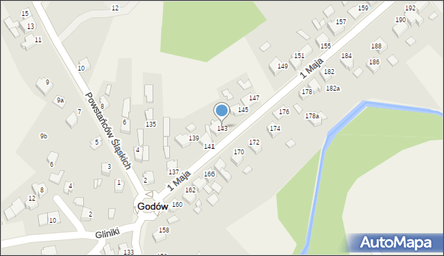 Godów, 1 Maja, 143, mapa Godów