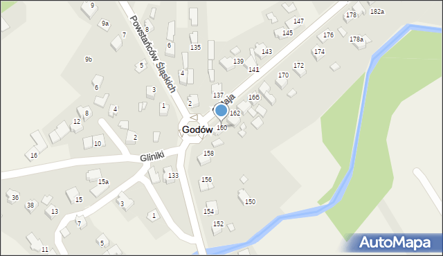 Godów, 1 Maja, 160, mapa Godów