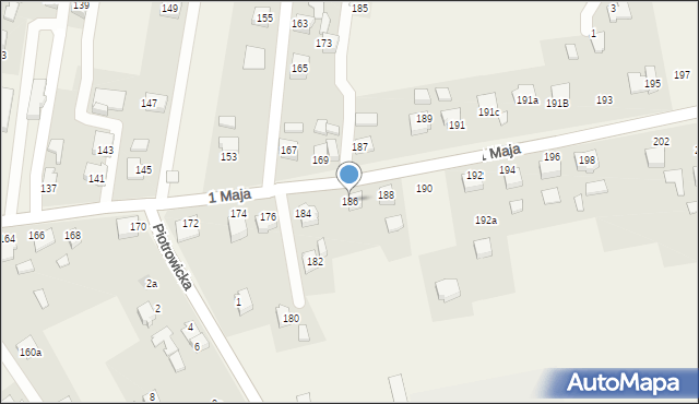 Gołkowice, 1 Maja, 186, mapa Gołkowice