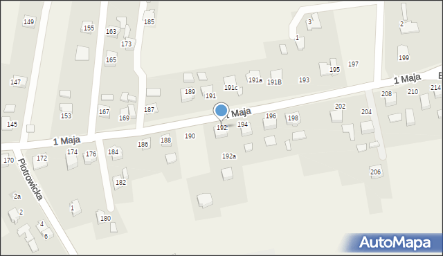 Gołkowice, 1 Maja, 192, mapa Gołkowice