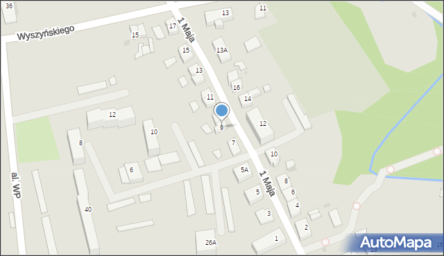 Górowo Iławeckie, 1 Maja, 9, mapa Górowo Iławeckie