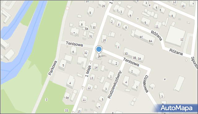 Gryfice, 1 Maja, 15, mapa Gryfice