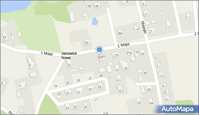 Janowice Wielkie, 1 Maja, 31A, mapa Janowice Wielkie