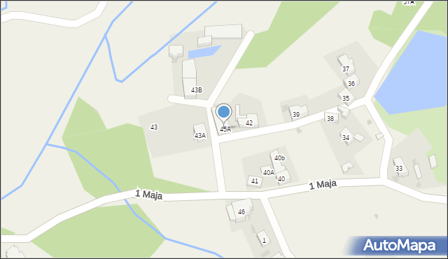 Janowice Wielkie, 1 Maja, 45A, mapa Janowice Wielkie