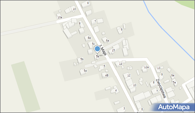 Jaryszów, 1 Maja, 5a, mapa Jaryszów