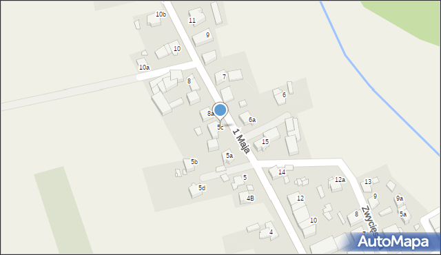 Jaryszów, 1 Maja, 5c, mapa Jaryszów