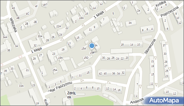 Jastrzębie-Zdrój, 1 Maja, 15F, mapa Jastrzębie-Zdrój