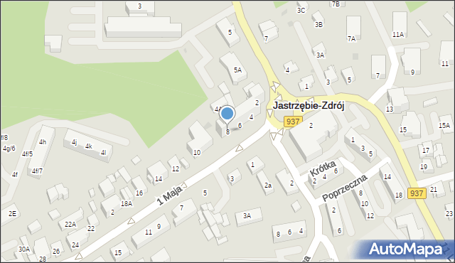 Jastrzębie-Zdrój, 1 Maja, 8, mapa Jastrzębie-Zdrój