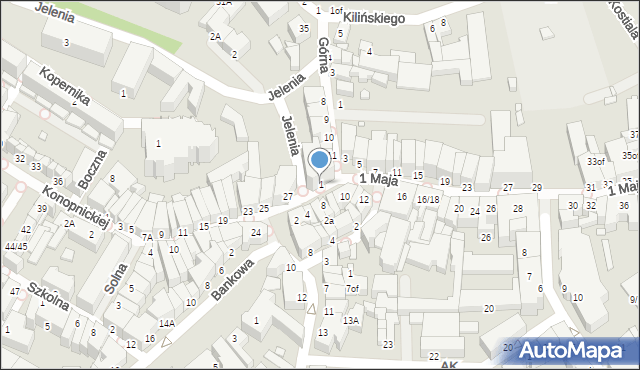 Jelenia Góra, 1 Maja, 1, mapa Jelenia Góra