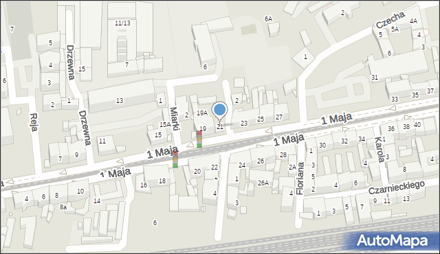 Katowice, 1 Maja, 21, mapa Katowic