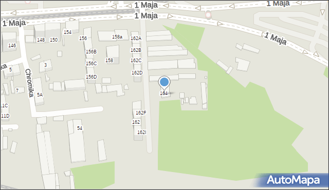 Katowice, 1 Maja, 164D, mapa Katowic