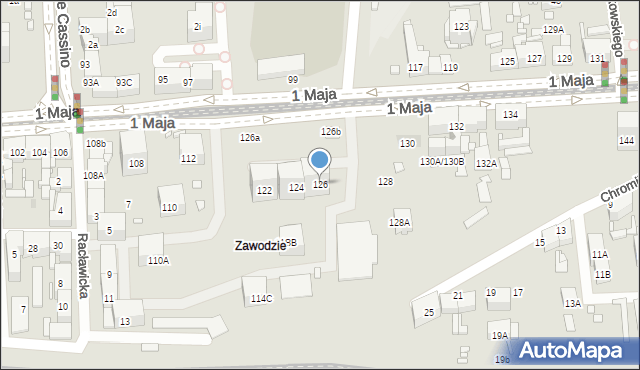 Katowice, 1 Maja, 126, mapa Katowic