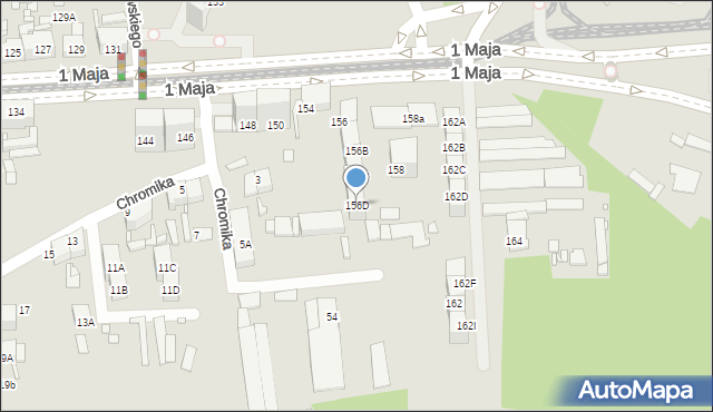 Katowice, 1 Maja, 156D, mapa Katowic