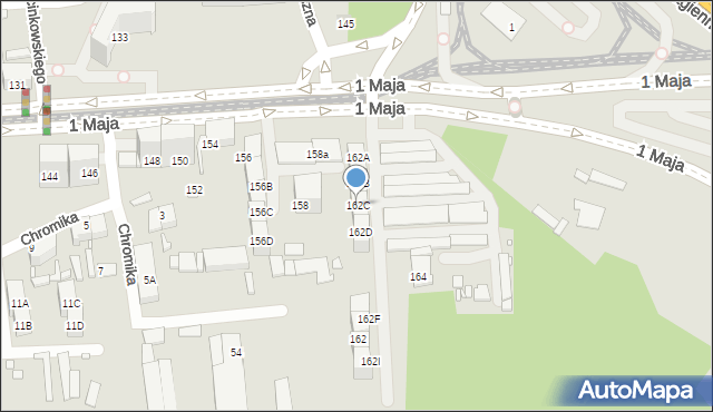 Katowice, 1 Maja, 162C, mapa Katowic