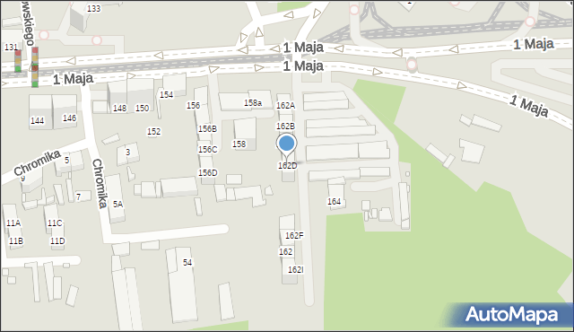 Katowice, 1 Maja, 162D, mapa Katowic