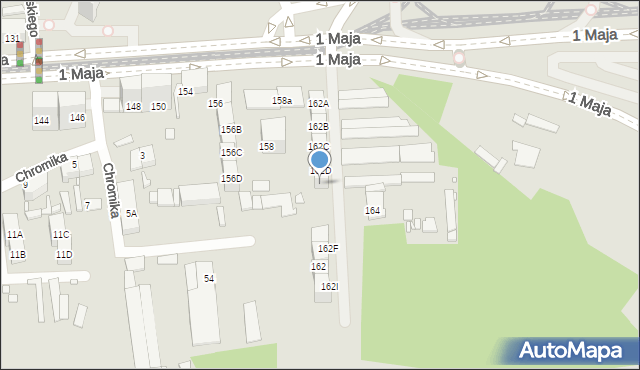 Katowice, 1 Maja, 162E, mapa Katowic
