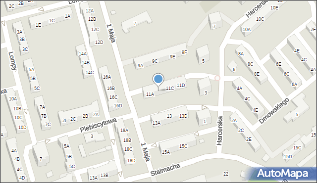 Kędzierzyn-Koźle, 1 Maja, 11B, mapa Kędzierzyna-Koźle