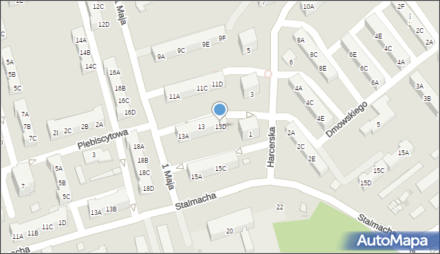 Kędzierzyn-Koźle, 1 Maja, 13D, mapa Kędzierzyna-Koźle