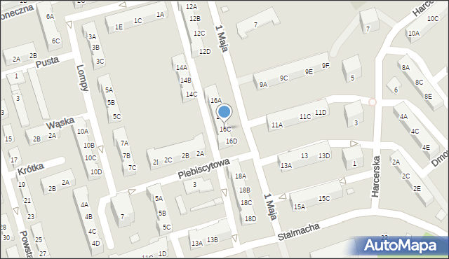 Kędzierzyn-Koźle, 1 Maja, 16C, mapa Kędzierzyna-Koźle